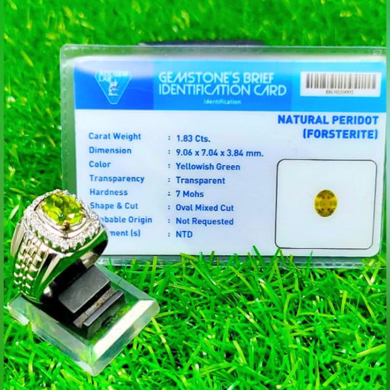 BATU NATURAL GREEN PERIDOT ASLI BERSERTIFIKAT
