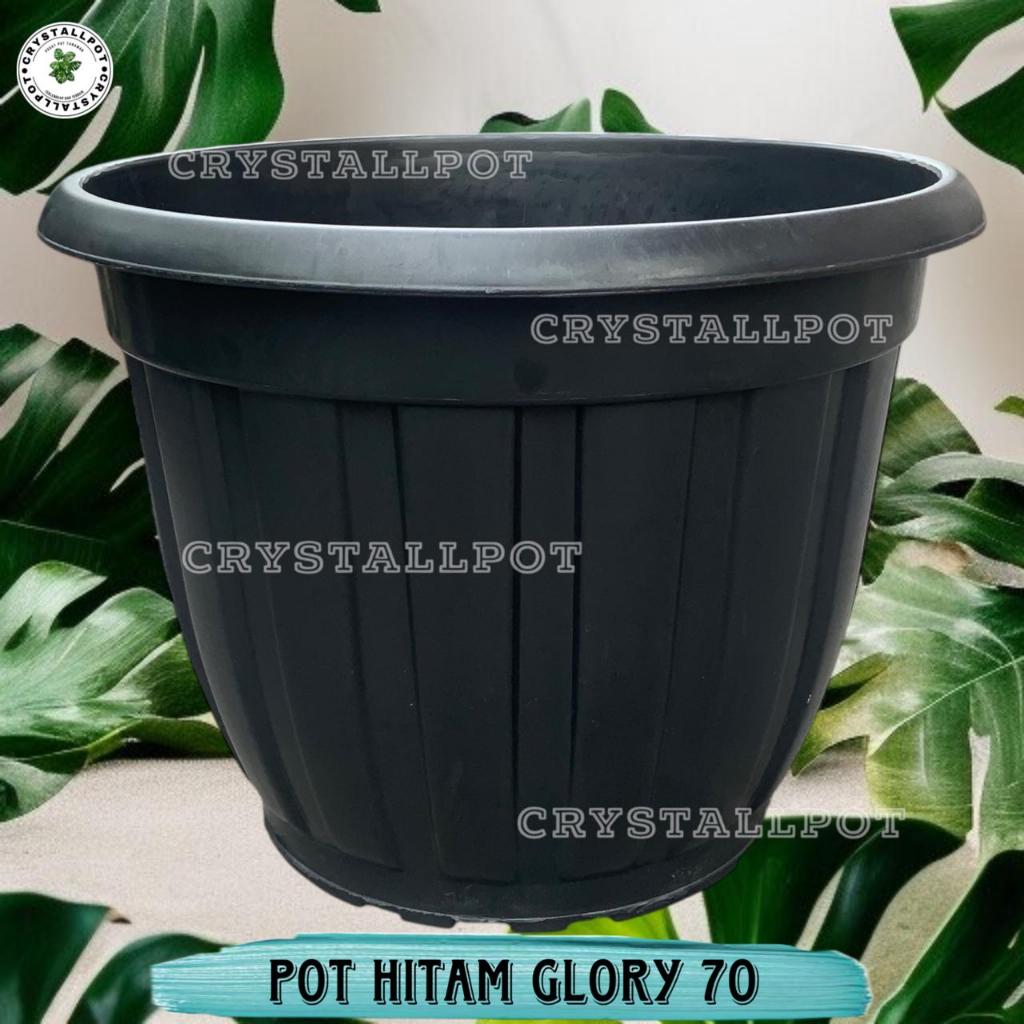 POT BUNGA TANAMAN GLORY 70 HITAM KUPING BAHAN TEBAL - GLORY 70 HITAM JUMBO