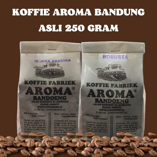 

KOPI AROMA BANDUNG (ASLI DARI PABRIKNYA LANGSUNG) - BUNDLING 1 ROBUSTA & 1 ARABIKA - 250 GRAM