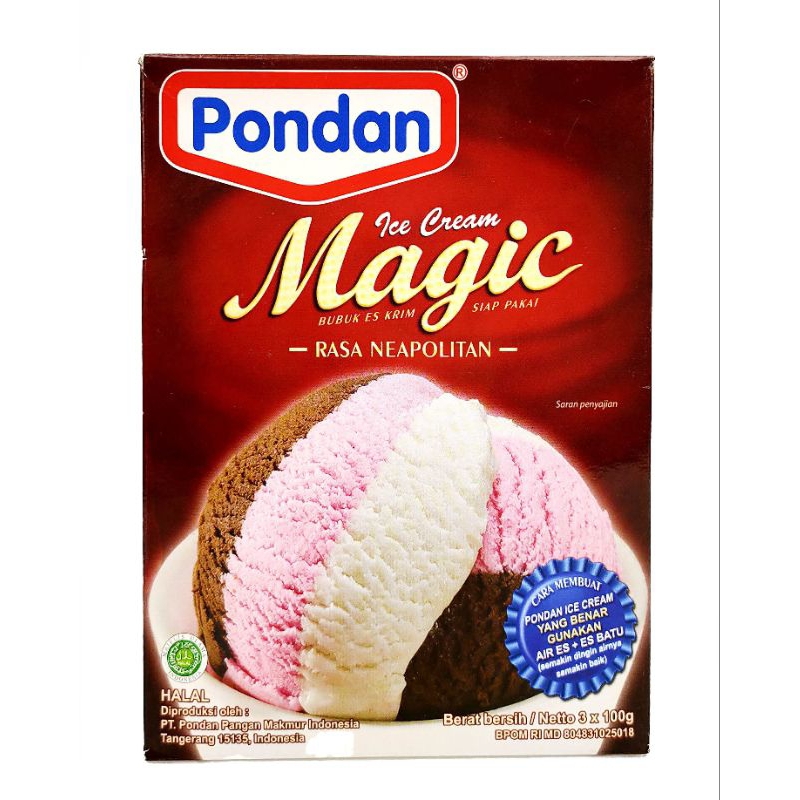 

Pondan Magic Ice Cream Neopolitan Box 300 gr
