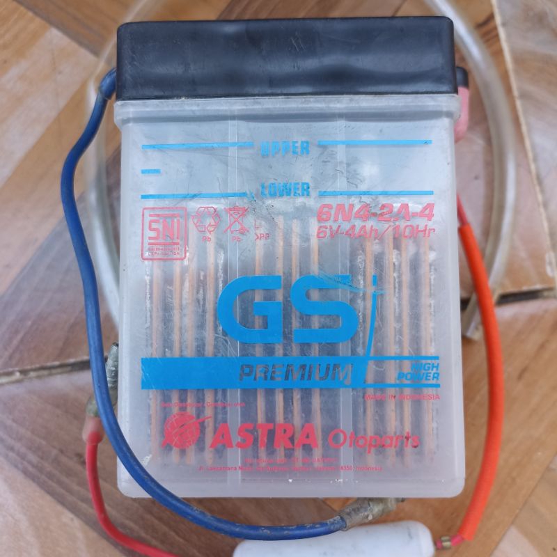 accu aki GS PREMIUM 6N4-2A-4 aki 6 volt DT 100 Rxk king cobra rxs yt 115 win 100 a100 trs