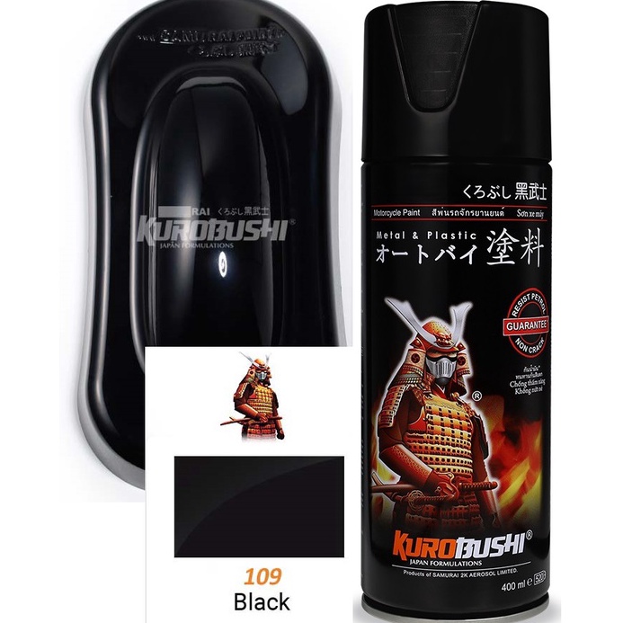 55HARGA BERSAHABAT Samurai Paint Pilok Pilox Semprot Warna Black Glossy  Hitam Mengkilap 4ml 19