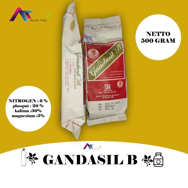 pupuk daun gandasil B 500 gram original