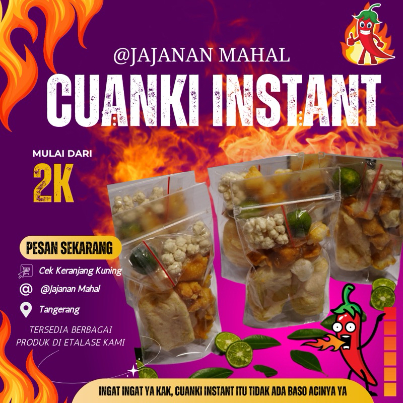 

CUANKI INSTANT BANDUNG 1 BUNGKUS, Cemilan, Icip Icip - Lezat, & Gurih Food Atur sendiri Level Pedas nya [CU-01] seblak instan Ayam baso aci garut Baso Aci cuanki gangkampung Makanan Bawang