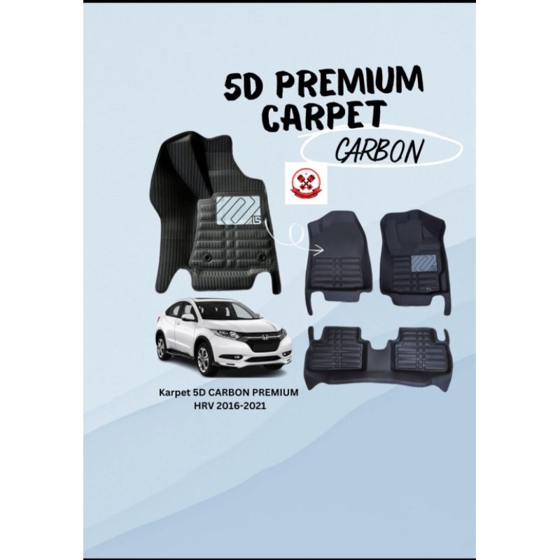 Karpet HRV Lama 2016 - 2021 Motif Carbon Ori Import High Quality Karpet Mangkuk Hrv 2016 2017 2018 2