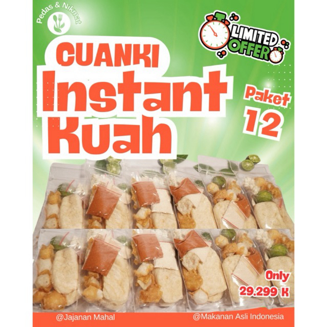

CUANKI INSTANT PAKET 12 BUNGKUS, BANDUNG , Cemilan Gurih Food instan Ayam baso aci garut cuanki gangkampung Baso Aci cuanki 12 pcs lidah cuanki bakso acinya sebla