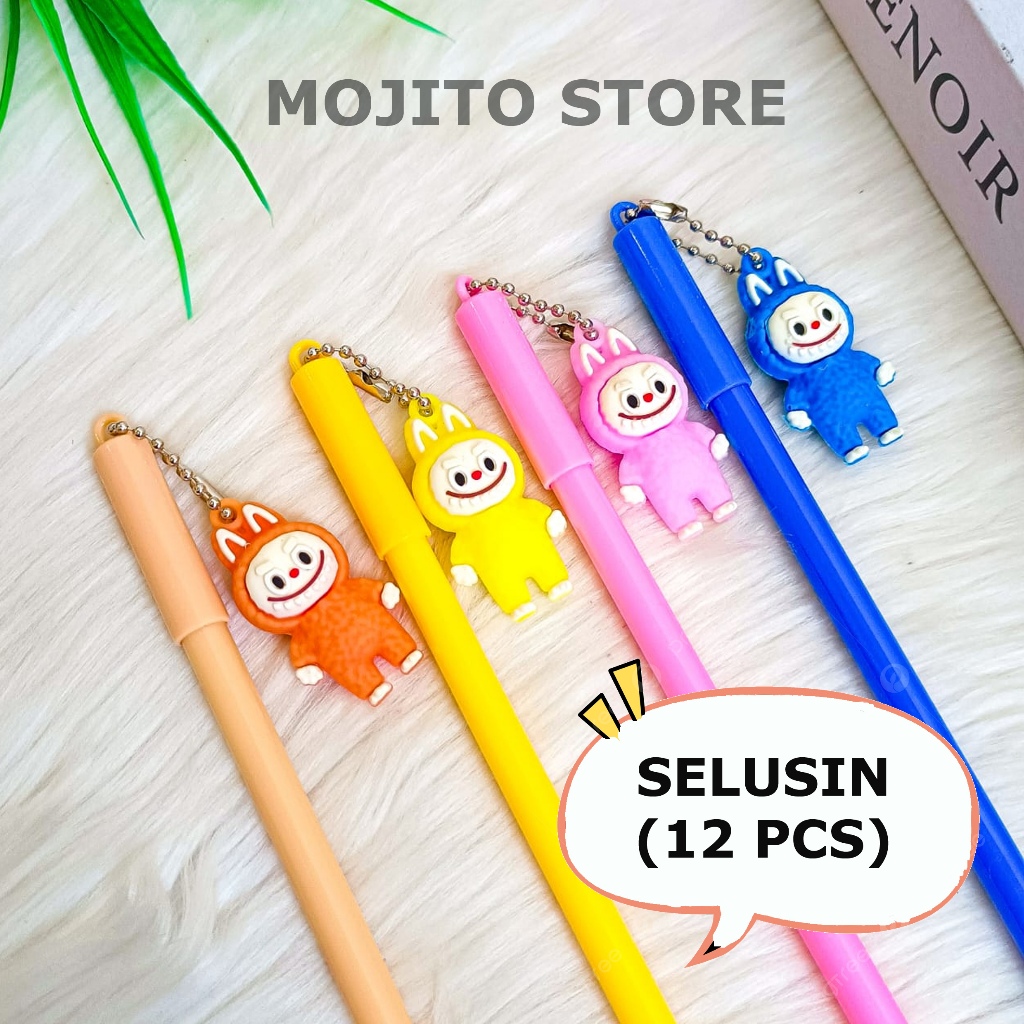 

(12 PCS) PEN GANTUNGAN BONEKA LABUBU PENA TINTA GEL POP MART LISA BLACKPINK BOLPEN PULPEN ALAT TULIS