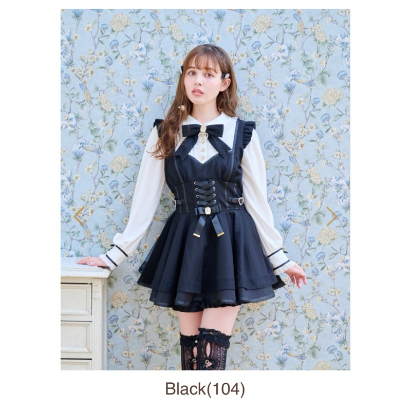 Original Liz Lisa Black Tulle Layered Set-up Ryousangata Jirai Kei Aesthetic Japanese Kawaii Fashion