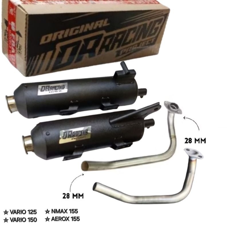 KNALPOT RACING ORIGINAL DR PROJECT VARIO 125 VARIO 150 NMAX 155 AEROX 155 PCX 150