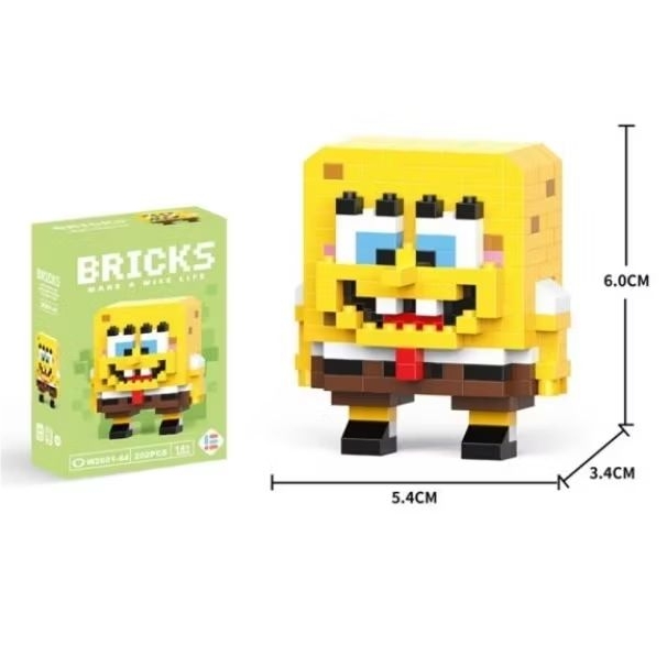 MAWBELI [FREE GIFT] Nano Block Brick Blok Bangunan DIY Miniatur Action Figure Karakter Mainan Anak-a