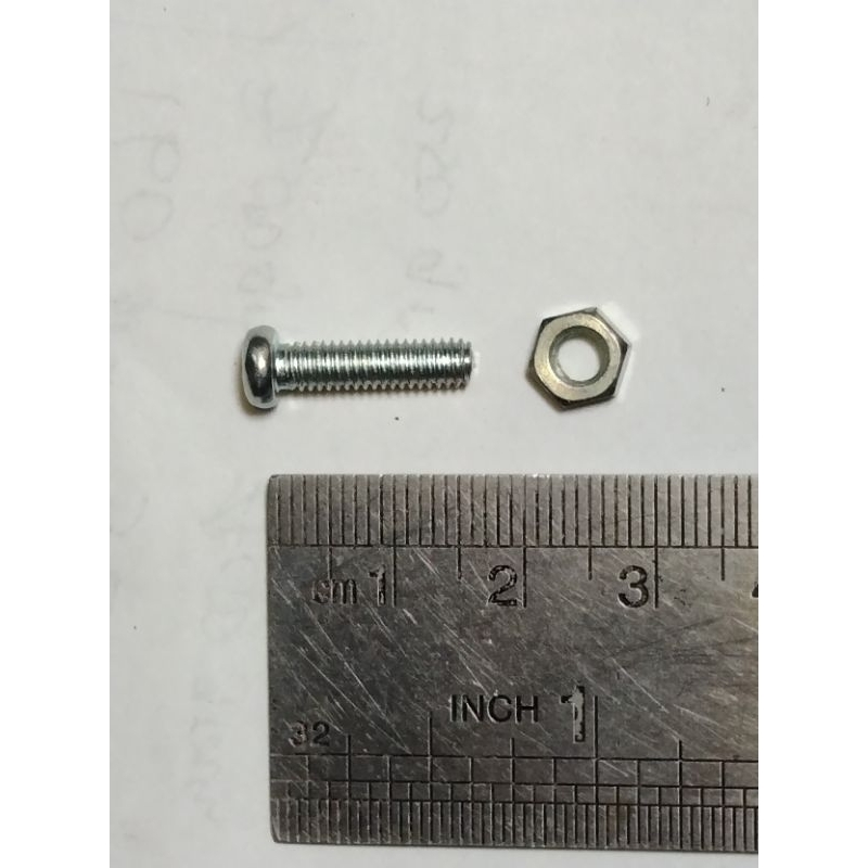Baut Mur JP  M4 X 15mm sepasang