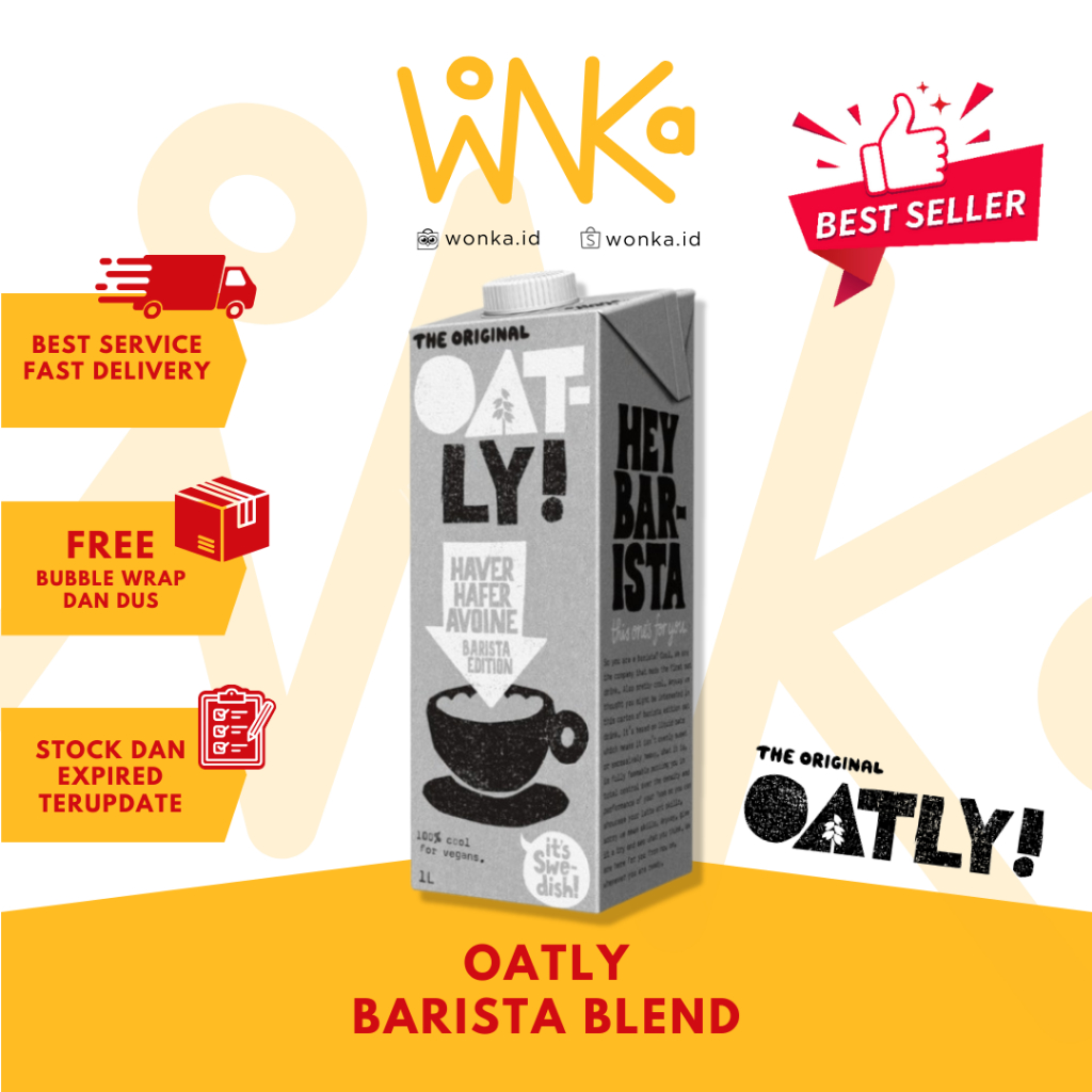 

OATLY - Barista Blend Milk 1 liter - Susu Gandum Plant Based 1 L - Susu Barista Edition Cafe Oatly Oatmilk - Susu Oat Gandum