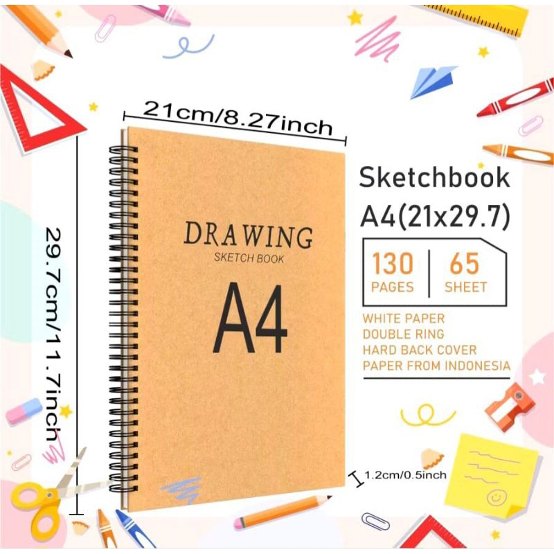 

Sketchbook A4 Aesthetic Buku Gambar Sketsa Jilid Spiral Sketchbook Polos isi 50 Lembar 100 Halaman