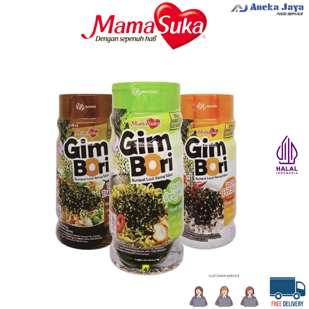 

Mamasuka Gimbori Rumput Laut Tabur Botol 30gr / Gimbori Rumput Laut Original