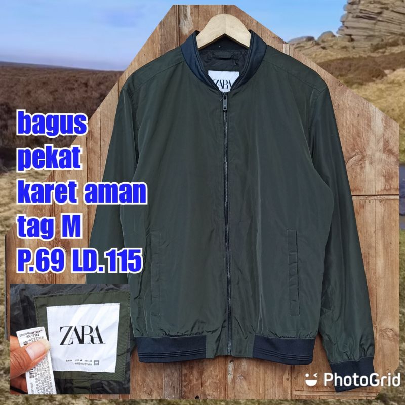jaket work kerja casual bomber zara man hijau