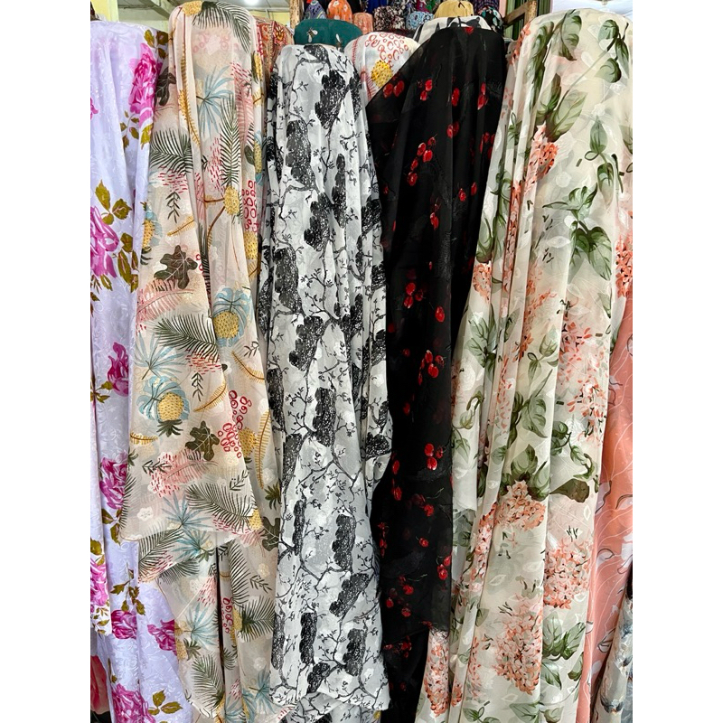 Kain Sifon Rubia / Bahan Kebaya / Bahan Gamis / Sifon Motif Timbul / Kain Meteran