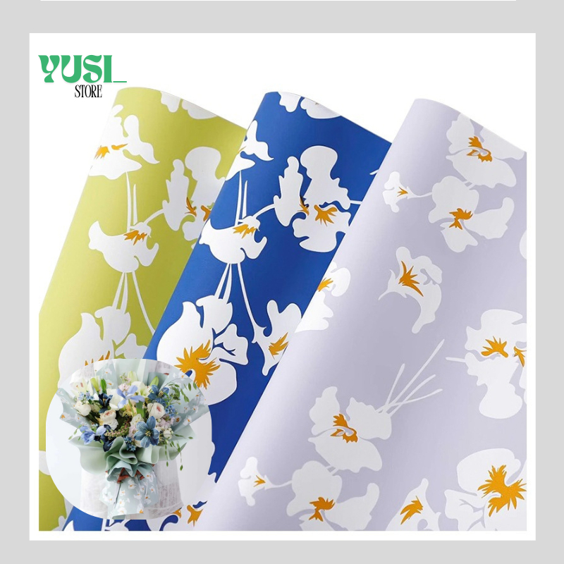 

Isi 20 LEMBAR Flower Wrapping Paper Color Flower Craft Kertas Buket Motif Bunga Cellophane KB065