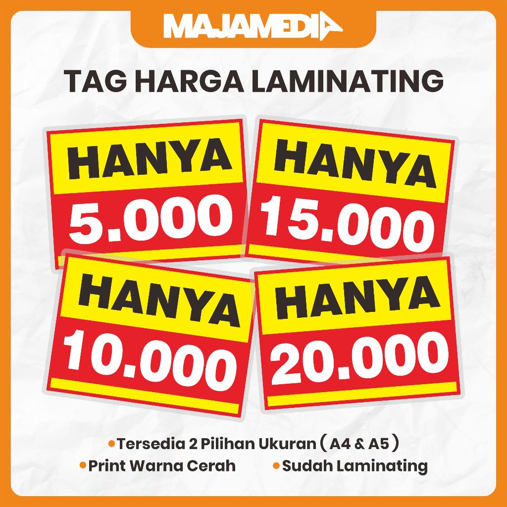 

BANDROL HARGA TAG HARGA LAMINATING
