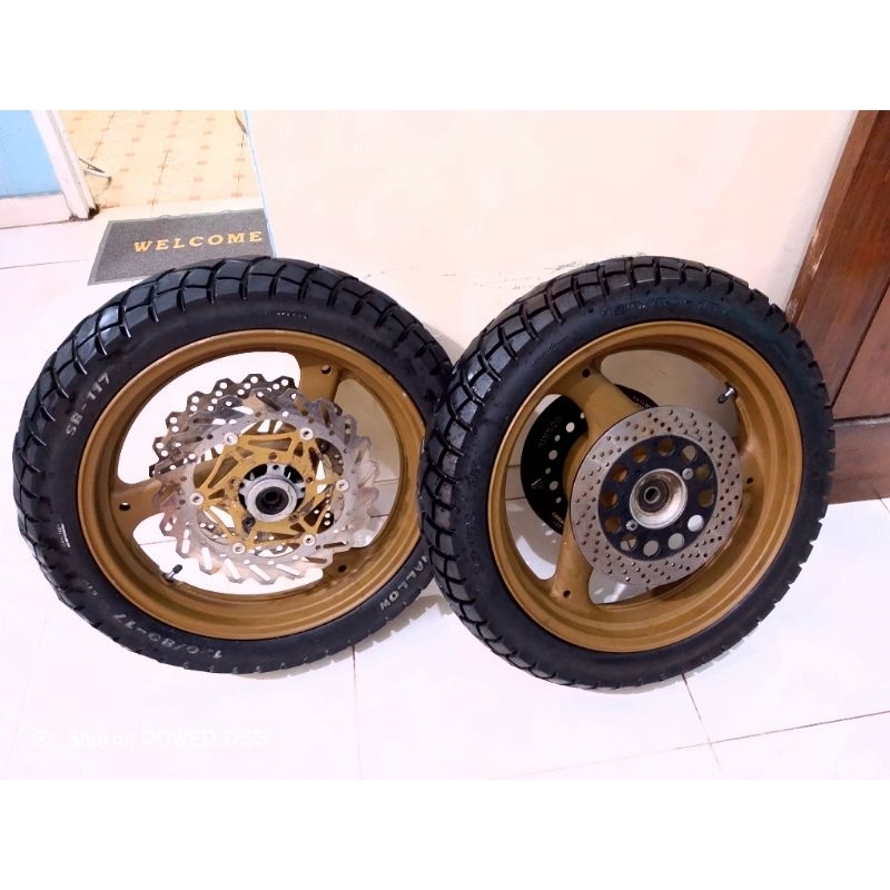 Velg Pelk Velk Wheelset Limbah Moge Suzuki Gsx 400 Double cakram seset buat custom modifikasi thunde