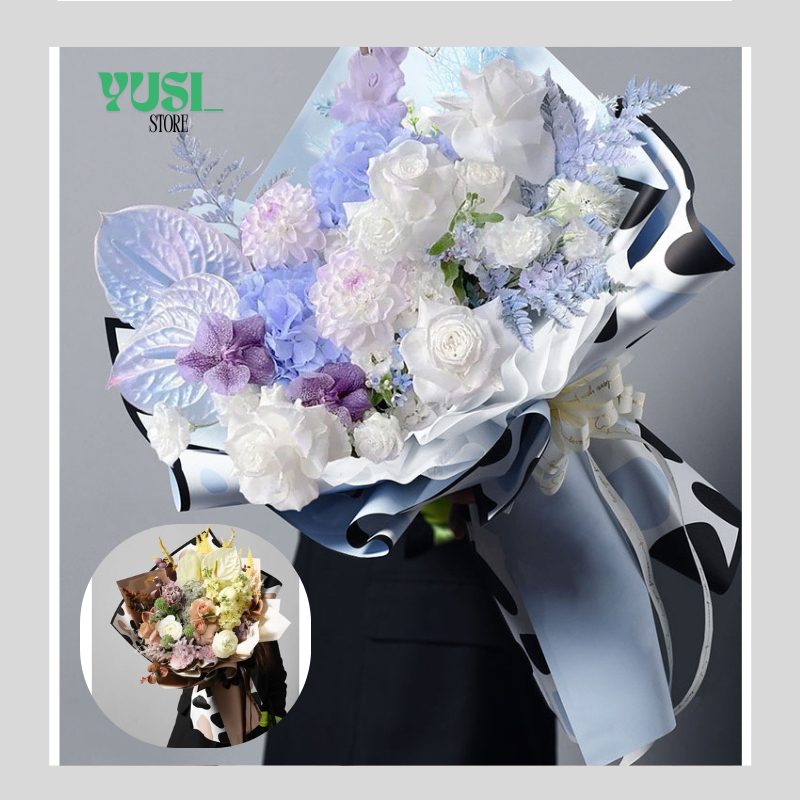 

Isi 20 LEMBAR Flower Wrapping Paper Pastel Girrafe Pattern Kertas Buket Bunga Pastel KB083