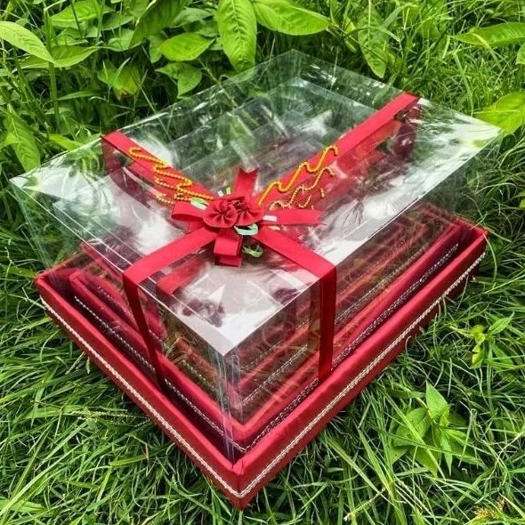 

BOX Kotak Seserahan Hantaran Pernikahan Mika Pita 1 set isi 4 pcs