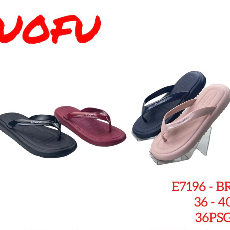 LUOFU sandal jepit teplek sandal jepit karet wanita jepit lebar (E-7196) sandal jepit luofu