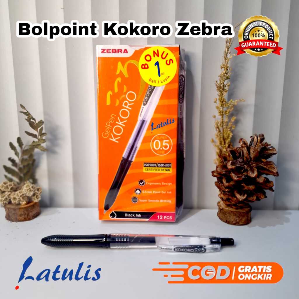 

ZEBRA KOKORO GEL PEN 0.5 BLACK BLUE PULPEN GEL KOKORO HITAM BIRU ZEBRA LUSIN BOX [12PCS]