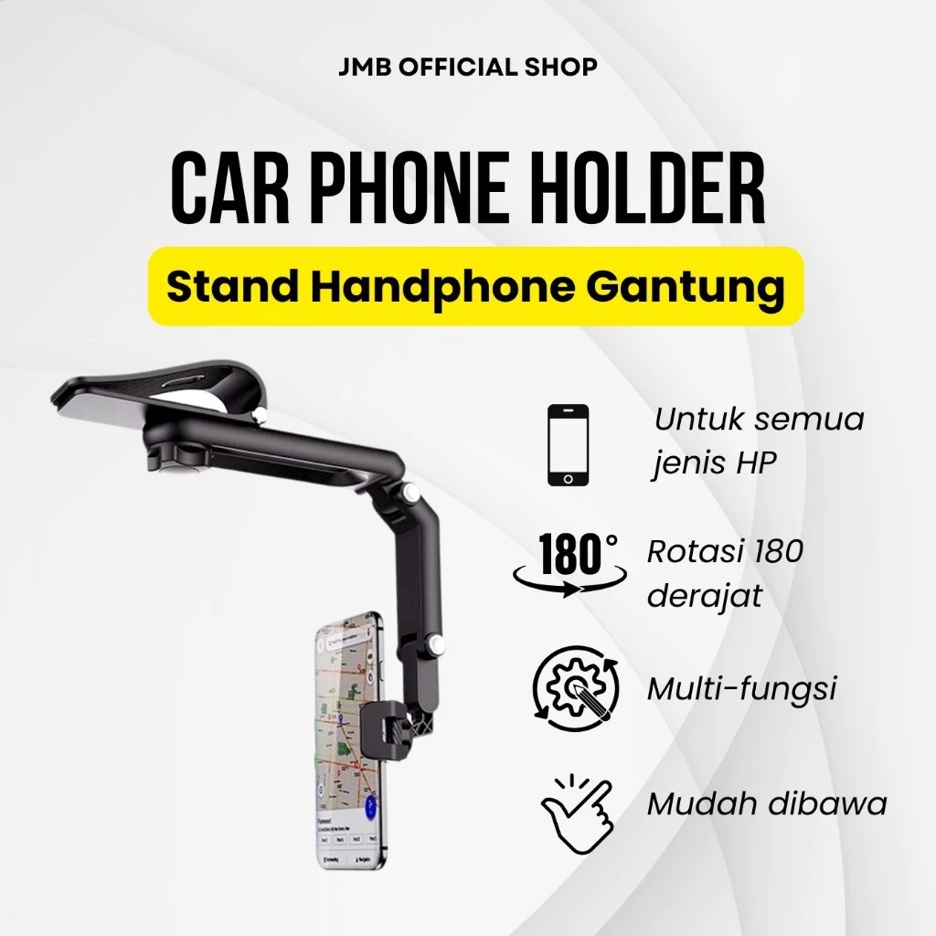HOLDER 801 UNTUK HP DI MOBIL GPS stand Handphone cocok gantung di sun visor rearview penyangga Hp to