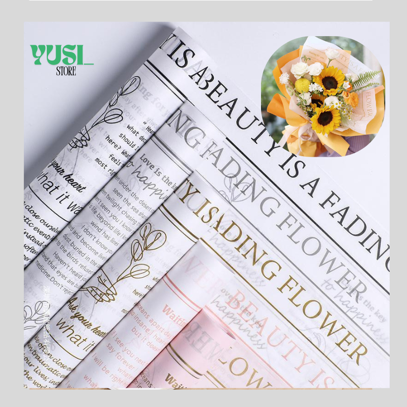 

Isi 20 LEMBAR Kertas Buket Bunga Motif Koran News Paper Color Flower Wrapping Pearl Pear Paper Sydney Cellophane KB095