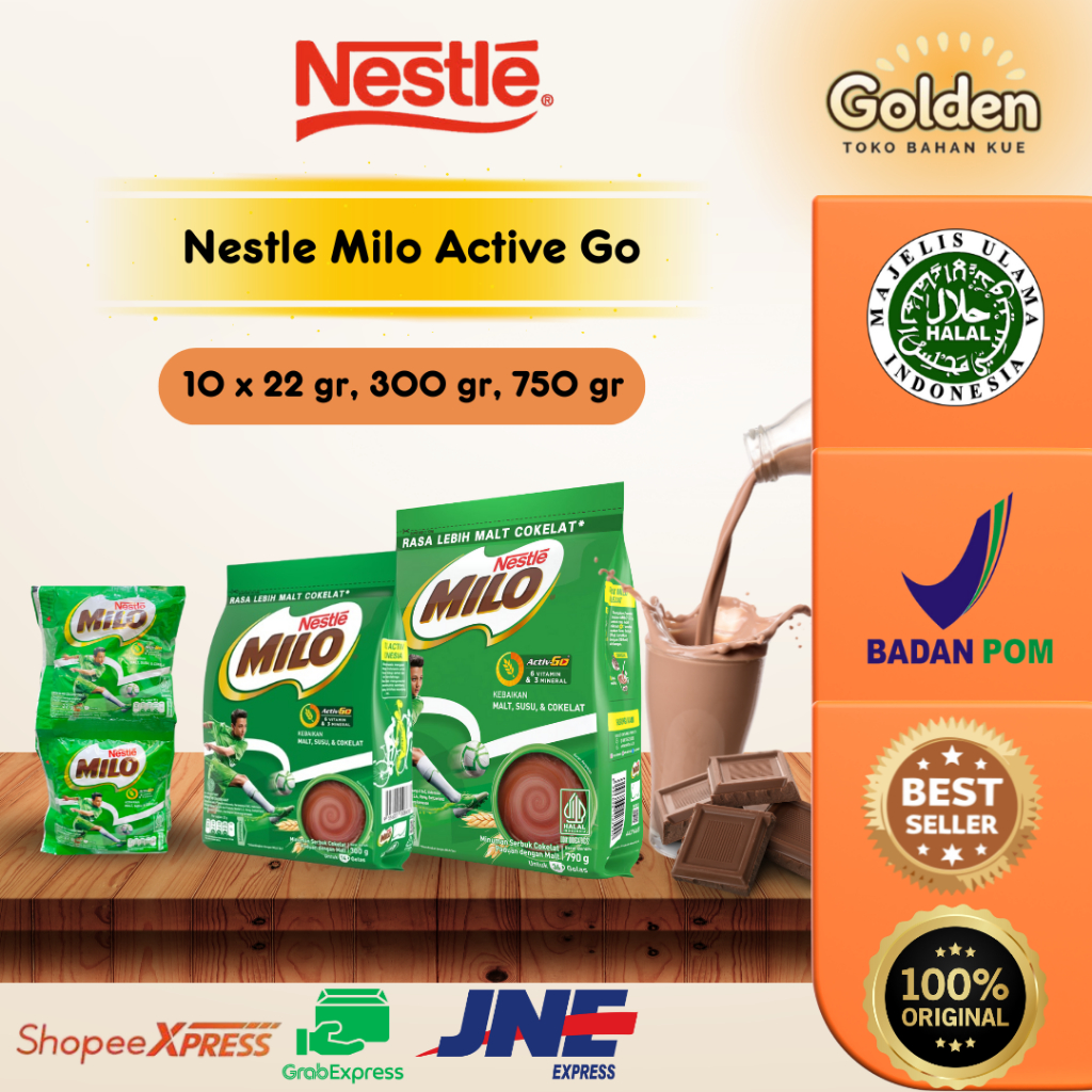 

MILO ACTIV-GO Susu Coklat Pouch 300 gr, 750 gr, 10 x 22 gr / Choco Milo