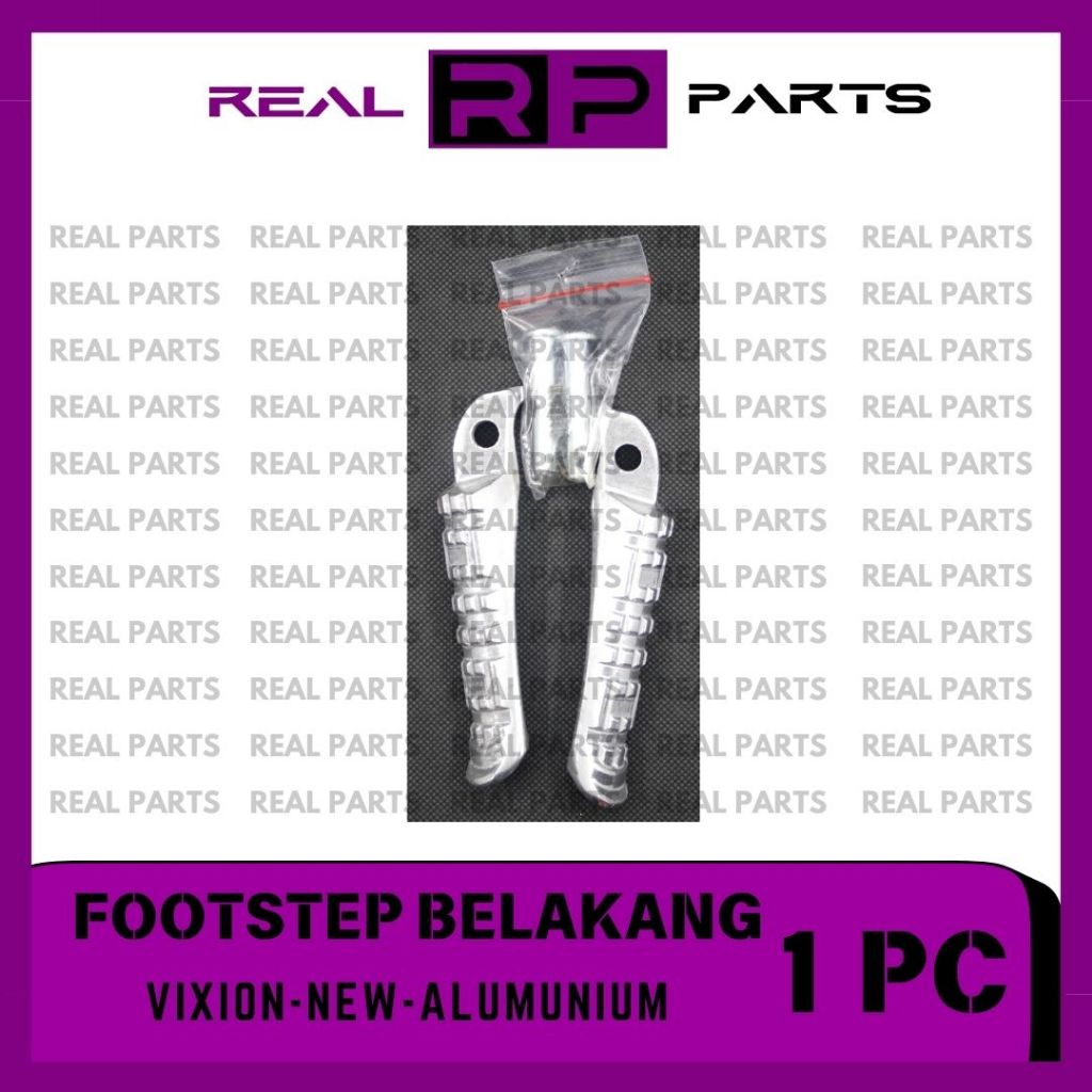 REAL-PARTS/FOOTSTEP-BELAKANG/STEP-ALUMINIUM/INJAKAN/PIJAKAN/KAKI/MOTOR/YAMAHA-VIXION-NEW/GRADE-ORI