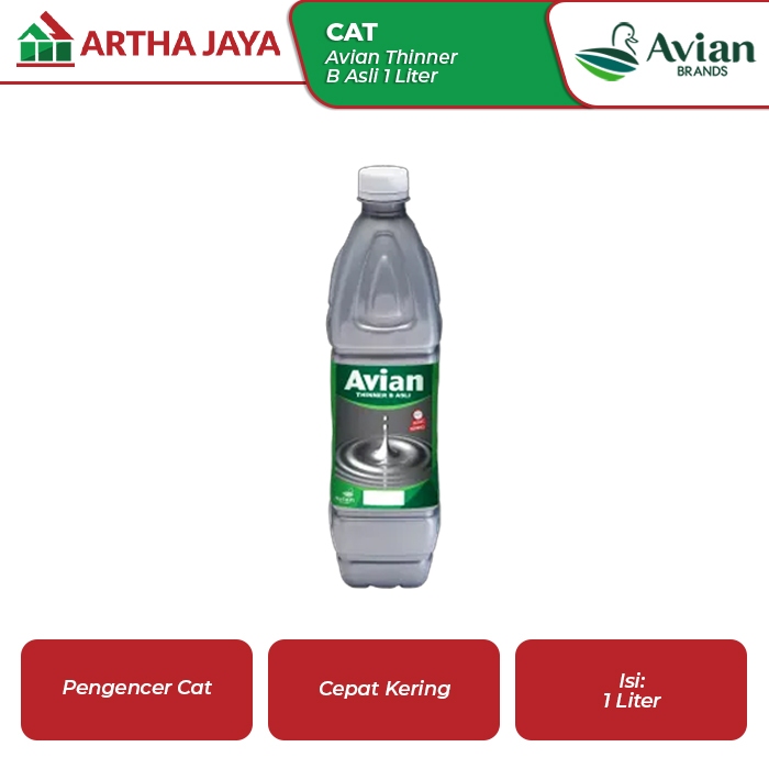 Avian Thinner - Pengencer Cat Kayu Dan Besi (Thinner B Asli 1L / Thinner Enamel 1L)