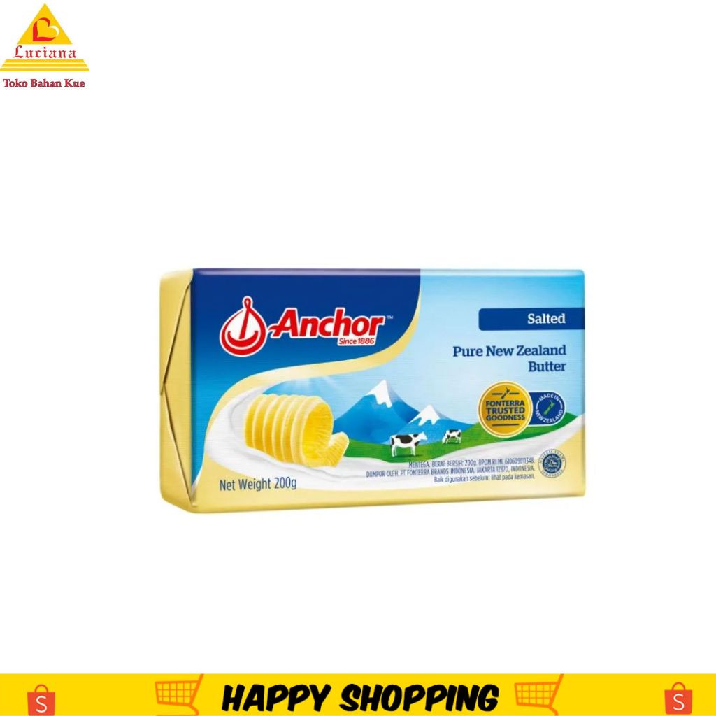 

ANCHOR SALTED BUTTER - Mentega Anchor Salted 200gr