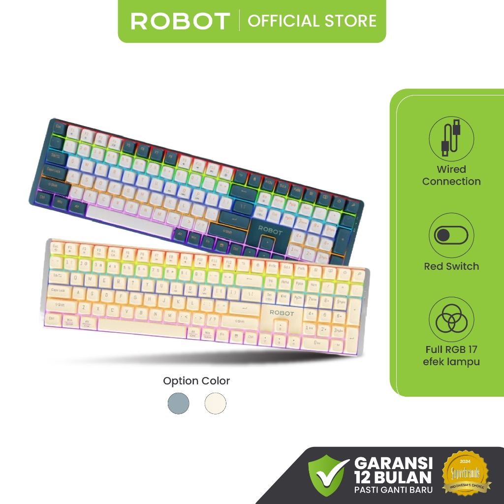 ROBOT Mechanical Keyboard Wired Office Gaming Keyboard Red Switch Workmate I Hybrid High Quality RGB