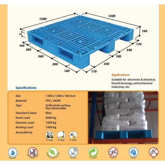

PALLET PLASTIK 1200 x 1200 x 160 cm