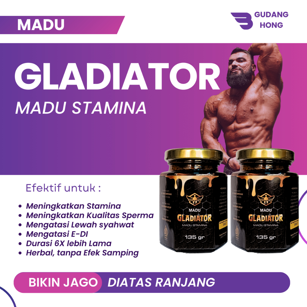 GLADIATOR - madu gladiator Honey Madu Stamina (Penambah Stamina & Ukuran Pria)