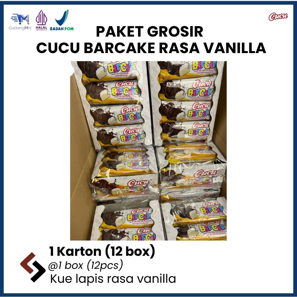 

[PAKET GROSIR 1 KARTON] CUCU BARCAKE RASA VANILA