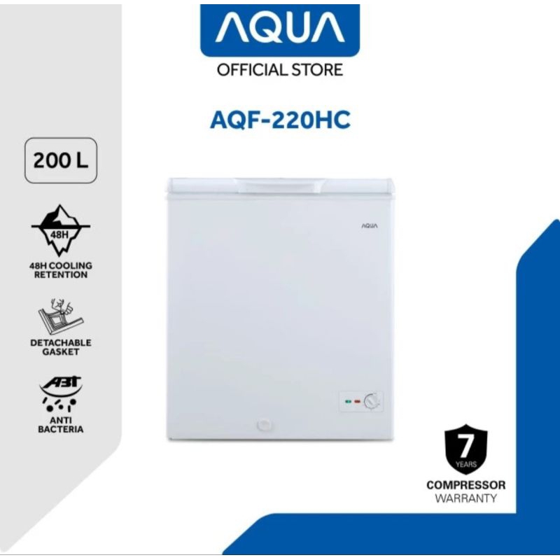 BOX FREEZER AQUA 200LITER AQF-220HC CHEST FREEZER 200 LITER AQF 220HC BOX FREEZER AQUA 200 LITER FIB