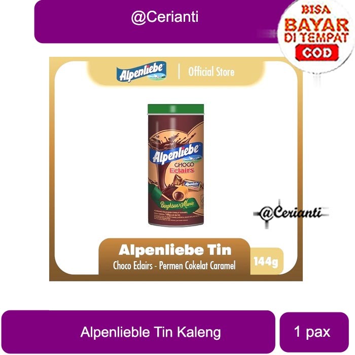 

Alpenliebe Choco Eclairs Tin 144g - Permen Karamel Coklat Spesial Ramadhan Lebaran (1 Ctn)_Cerianti