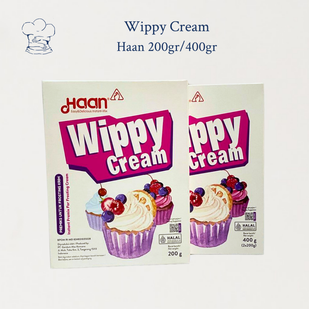 

Wippy Cream – Whipping Cream Bubuk 200gr & 400gr | Krim Kocok Serbaguna Untuk Kue dan Dessert