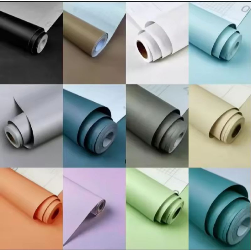 Wallpaper stiker dinding motif polos wallpaper serat wallpaper polos keren dan termurah 1roll termur