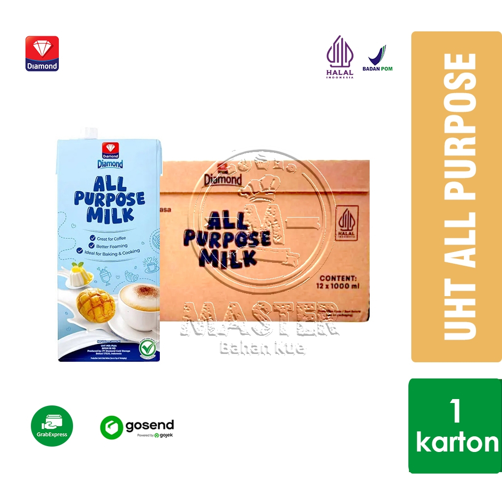 

Diamond ALL PURPOSE MILK 1 Karton x 1L Susu UHT Creamy & Better Foaming [KHUSUS INSTANT]