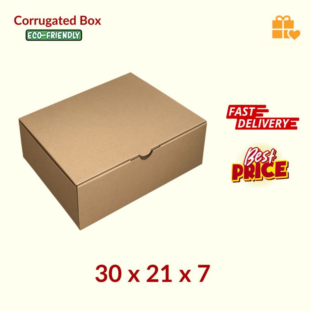

BOX/KARDUS/DUS DIE CUT 30x21x7 cm PIZZA PACKAGING POLOS OLSHOP (best seller untuk pakaian)