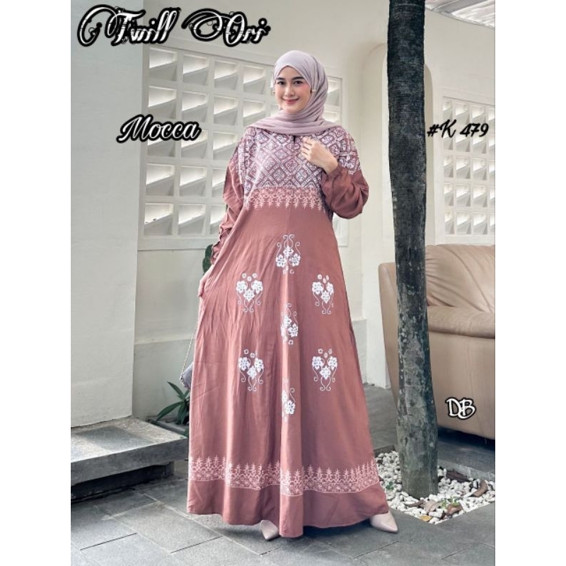 Gholib Gamis Twill Original Spesial Batik Cap Gamis Ibu Remaja