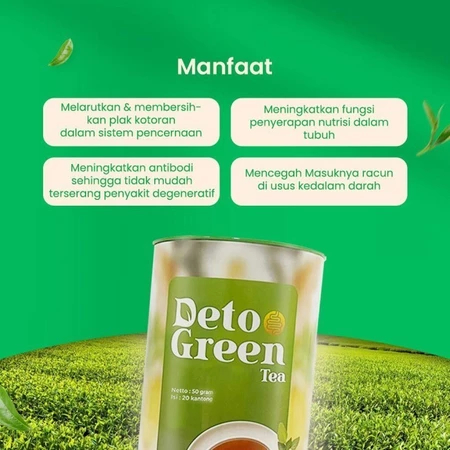 

Deto Green Tea | Teh Hijau Detox Original Pembersih Pencernaan Usus