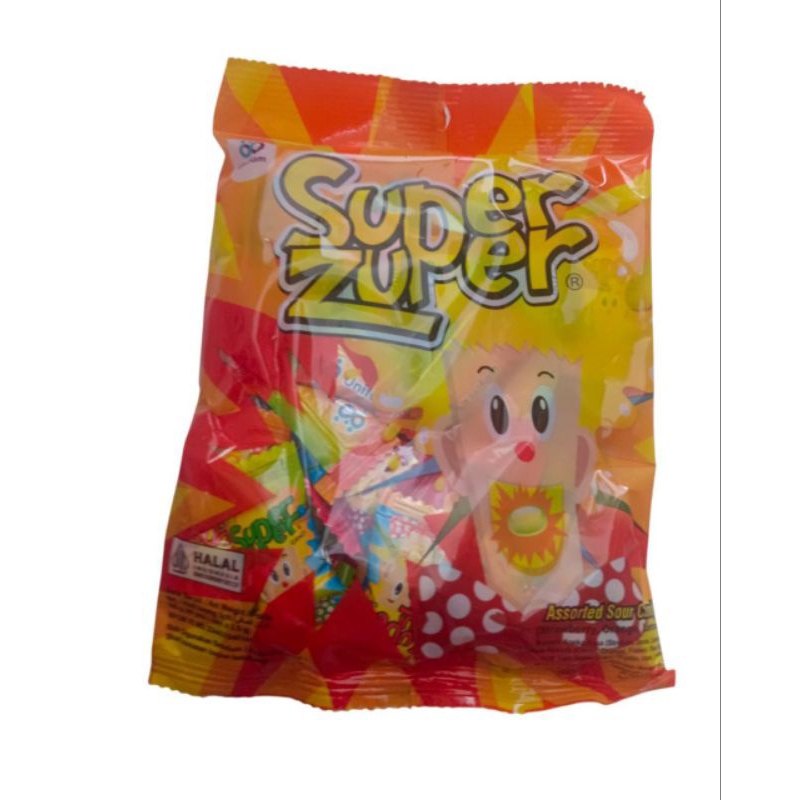 

Permen candy super zuper assprted sour candy 100gr 40 pcs
