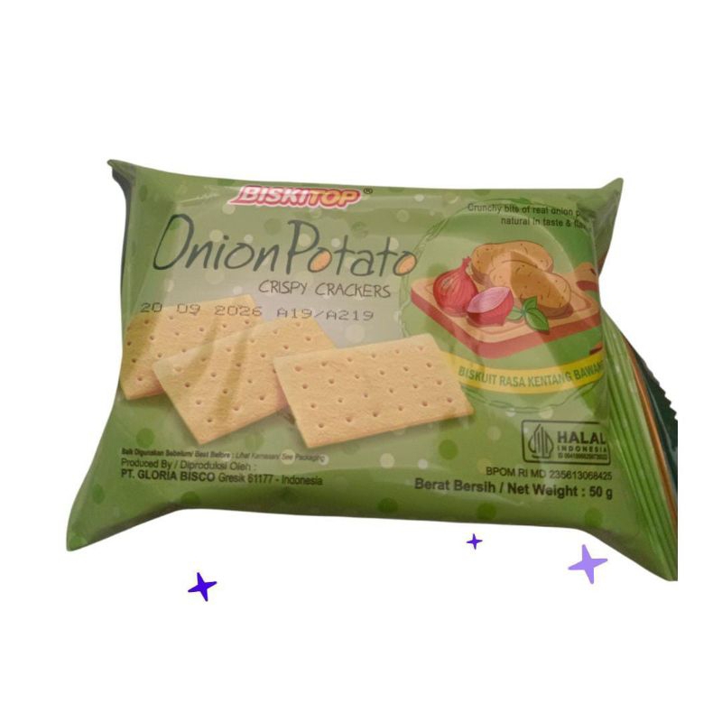 

Biskitop onion potato crispy crackers 50gr