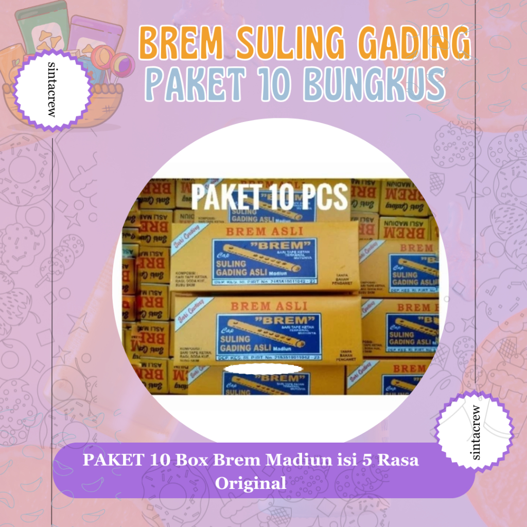 

PAKET 10 Box Brem Madiun isi 5 Rasa Original