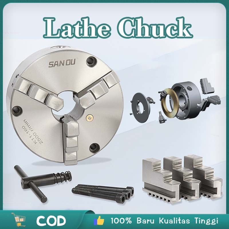 Chuck Mini Lathe Tiga Cakar Chuck Bubut Mini 3" Chuck Mesin Bubut Cuck Bubut