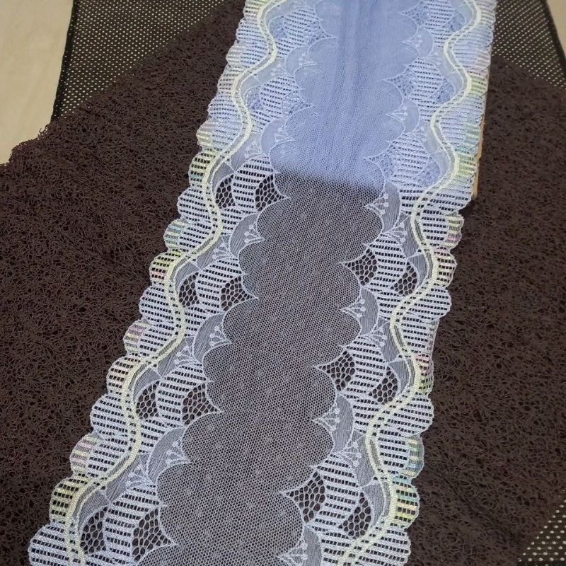 Renda karet elastis/ renda strech besar lebar 15cm - 21cm (harga per meter).